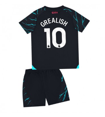 Manchester City Jack Grealish #10 babykläder Tredje Tröja barn 2023-24 Korta ärmar (+ Korta byxor)